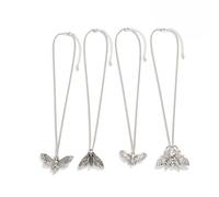 4Pcs Gothic Cross Pendant Necklace Set Moth Skull Pendant Layered Necklace Punk Hip-Pop Silver Cross Necklaces Set Halloween Fashion Jewelry for Women, L, Metal, No Gemstone