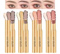 4PCS Gradient Eyeshadow Pencil 3 Colors Matte and Glitter Waterproof Long Lasting Anti-wrinkle & Easy to Apply, Eyeshadow Pencil Set for Makeup
