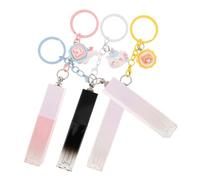 4pcs Gradient Lip Gloss Tube 3ml Refillable Empty Container | Cartoon Charm Detail, Portable Size for Casual Outings, Plastic Metal Resin Build, Women Use