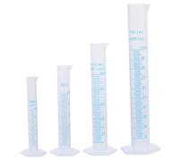 4Pcs Graduated Cylinder, Transparent Graduated Cylinder Plastic Test Tubes in 100, 50, 25, 10ml for Laboratory, & Science Experiments Plastic Set