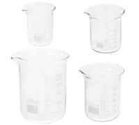 4pcs Graduated Glass Beakers 25ml 50ml 100ml 250ml Laboratory
