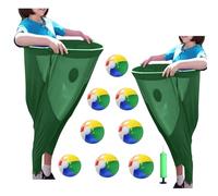 4Pcs Granny Pants Yard Game, Giant Outdoor Game & Backyard Party Games Pants Set with 20 Bouncy Balls, 2 Air Pumps, Perfect for Family Reunion, Birthday Events & Yard Field Games (2Pcs Green)