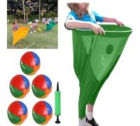 4Pcs Granny Pants Yard Game - The Ultimate Backyard Party Game! Yard Games Field Family Reunion Games Giant Outdoor Sets with 20 Bouncy Balls and 2 Air Pump for Birthdays Events (Green)