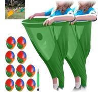 4Pcs Granny Pants Yard Game - The Ultimate Backyard Party Game! Yard Games Field Family Reunion Games Giant Outdoor Sets with 20 Bouncy Balls and 2 Air Pump for Birthdays Events (2PCS Green)