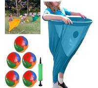 4Pcs Granny Pants Yard Game - The Ultimate Backyard Party Game! Yard Games Field Family Reunion Games Giant Outdoor Sets with 20 Bouncy Balls and 2 Air Pump for Birthdays Events (Blue)