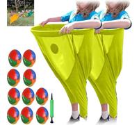 4Pcs Granny Pants Yard Game - The Ultimate Backyard Party Game! Yard Games Field Family Reunion Games Giant Outdoor Sets with 20 Bouncy Balls and 2 Air Pump for Birthdays Events (2PCS Yellow)