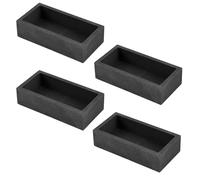 4pcs Graphite Ingot Molds, Heat-Resistant Up to 2000 Degrees High-Purity Metal Casting Molds for Gold Silver Copper Aluminum and Brass(Black)