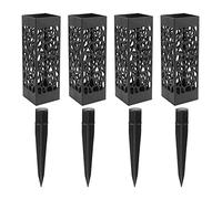 4Pcs Grave Flower Holders, ShawFly Grave Vase Rectangle Grave Flower Holders with Spike, Memorial Cemetery Vase for decoration of Cemeteries and Gardens Black