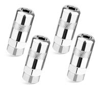 4pcs Grease Gun Couplers, Grease Gun Nozzle Tip Steel High Pressure Grease Gun Coupler Tips Replacement 1/8" NPT Thread Grease Nipples Ends Fittings Accessories Fits Standard 1/8" NPT Grease Hoses