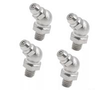 4Pcs Grease Nipple, M6 x 1mm 45 Degree Metric Grease Nipple Fitting Iron Galvanized Nipple for Ships Machine Tools Construction Machinery