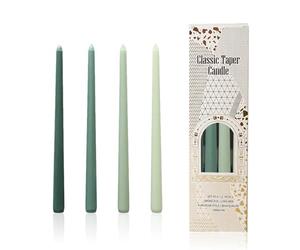 4PCS Green Ombré Taper Candles, Dinner Candles, Elegant Sage Green DinnerCandles, Smokeless Candle Sticks, Long Burn Time, Ideal for Candlesticks, Candlelight Dinner, Home Décor, Special Occasions