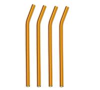 4Pcs Grey Gold Orange Glass Tubes for Drinking Straws