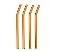4Pcs Grey Gold Orange Glass Tubes for Drinking Straws
