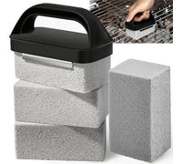 4Pcs Griddle Stone Cleaner, Grill Brick Block with Extra-Large Handle