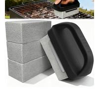 4Pcs Griddle Stone Cleaner, Grill Brick Block with Extra-Large Handle, Nature Pumice Stone for Cleaning Oven, Grill Stone Cleaning Block, Pumice Stone Set for Griddle Cleaning Supplies Barbecue Pool