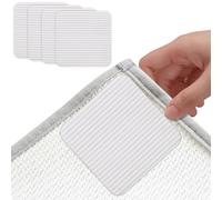 4pcs Grippers for Rug, Non Slip Washable Rug Tape Grip Carpet Corner, Stop Mat Slipping on Laminate Floor Vacuum Tech Grippers for Mat Carpet Grips for Area Rug Flat on Hardwood Floors and Tiles