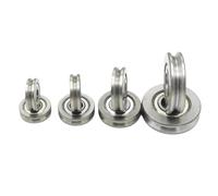 4pcs Grooved Bearing 623 624 625 Outer Ring Grooved Bearing 626 627 628 629U V-type Straightened Pulley(U624-1.2-0.3)