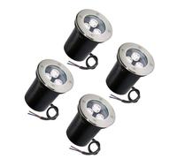 4PCS Ground Landscape Lights - 3W Outdoor Round Buried Lamp, IP67 Waterproof Stainless Steel Recessed Spotlight, Well Lights for Terrace Path Illuminate(White Light,3W(24V))