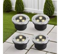 4pcs Ground Landscape Lights - Ultra-thin LED spotlights - 3W underwater lighting, IP68 waterproof outdoor LED spotlight, recessed lighting for swimming pool, garden, terrace(White,3W(DC85-265v))