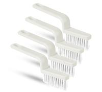 4pcs Grout Cleaner Brushes, V Shape Stiff Bristle Crevice Cleaning Brush Shower Scrub Tool for Tile Floors, Tracks, Door Slot, Bathroom, Kitchen, Windows (White)