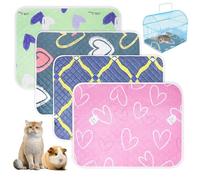 4Pcs Guinea Pig Bedding, Waterproof Reusable Fast Absorbent Puppy Training Pad, Washable Air Dried Pee Mat for Small Animals Rabbit Cat Hamster Dog