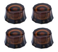 4Pcs Guitar Contral Knobs Clear Electric Bass Top Hats Speed Volumes Tone Control Replacement Volumes Control Knob