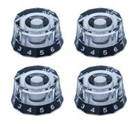 4PCS Guitar Control Knob Clear Knob Electric Guitar Base Top Hat Knob Speed Volume Tone Control Knob Replacement