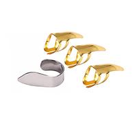 4pcs Guitar Finger Picks Classical Guitar Acoustic Guitar Bass Picks Fingerpicking Guitar Thumb Protector Guitar Pick Finger Plectrum Thumb Finger Picks Thumb Picks Golden BESTonZON