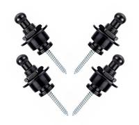 4pcs Guitar Strap Lock Round Head Black Guitar Bass Strap Locks