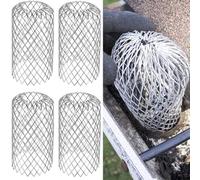 4PCS Gutter Guards,Gutter Downspout Guard, New Round Head Aluminum Down Pipe Expandable Filter Mesh Gutter Guards, Leaf Strainer Gutter Screen Covers Down Pipe Protectors,Gutter Mesh