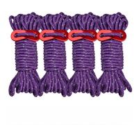 4Pcs Guy Rope Tent Lines with Reflective Cords and Compact Aluminum Tensioners for Camping and Hiking (Purple)
