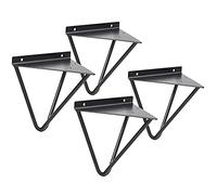 4PCS Hairpin Shelf Brackets,Triangle Shelving Support, Industrial Floating Wall Mounted Decorative Brackets For Shelves,Black, White, Gold, For Living Room, Bedroom, Kitchen