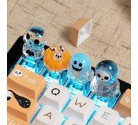 4Pcs Halloween ESC Keys Keycaps Set, Translucent Cute Custom Keycaps for Mechanical Keyboard