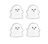 4Pcs Halloween Ghost Brooch Pins for Women Enamel Kawaii Black Cat White Ghost Brooches Halloween Decoration, M, Metal, cubic zirconia