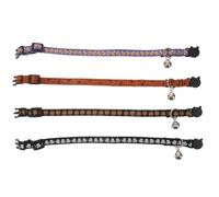 4PCS Halloween Pet Collar Fun Cat Dog Collars with Bell Featuring Skull Pumpkin Candy Designs for Festive Pet Cosplay
