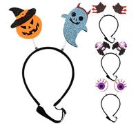 4pcs Halloween PET Cosplay Headbands Felt Party Props for Dogs | Cat Spider Pumpkin Ghost Eyeball Styles, Photo Shoot Accessory, Festival Atmosphere Decoration, Pack of Four