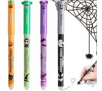 4PCS Halloween Retractable Ballpoint Pens, Halloween-Themed Pumpkins Ghosts Funny, Pumpkin Bat Spider Ballpoint Pens Cute Black Ink Pens, for Party Bag Fillers, Gift Giving & School, Office Supplies