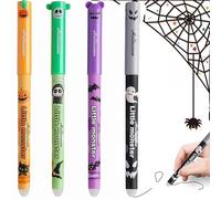 4PCS Halloween Retractable Ballpoint Pens, Halloween-Themed Pumpkins Ghosts Funny, Pumpkin Bat Spider Ballpoint Pens Cute Black Ink Pens, for Party Bag Fillers, Gift Giving & School, Office Supplies