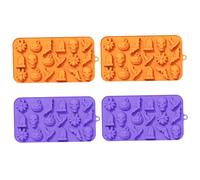 4Pcs Halloween Silicone Moulds 18 Cavity Various Pumpkin Ghost Shapes Chocolate Molds Non Stick Silicone Moulds for Chocolate Fondant Cupcake