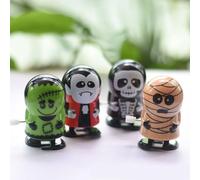 4Pcs Halloween Witch Skull Pumpkin Walking Clockwork Wind Up Toy, Halloween Novelty Funny Jumping Toy for Halloween Party, for Trick and Treat Goody Bag Fillers