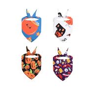 4pcs Halloweens Pet Bandanas Dog Triangles Bib Durability Neckerchief Regulable Scarf Accessories Washable Dog