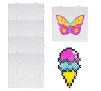 4PCS Hama Beads Pegboard - Plastic Fuse Beads Pegboards, 5mm Hama Bead Boards, Transparent Bead Boards for Children Hand DIY Handmade Products