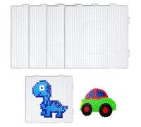 4PCS Hama Fuse Beads Boards, Transparent Plastic Pegboards, 5mm for Children DIY Handmade Products