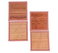 4pcs Hamster Cooling Mat for Small PET Cages, Bamboo Chewable Bedding | Handwoven Surface, Anti Bite Enrichment, Comfy Flooring for Guinea Pigs, Play Areas and Summer Use Random Style