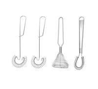 4PCS Hand Whisk, Stainless Steel Whisk for Coffee and Sauce Making, Ball Whisk Design, Kitchen Whisk Set Including Small and Flat Whisks