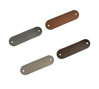 4Pcs Handmade Leather Labels with Pre-Punched Holes Sewing on 7x2cm for Bag Clothing Accessories with Rivet for Items