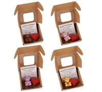 4PCS Handmade Mini Teddy Bear in Box, Little Bear in A Box, My Little Worry Bears, Mini Pocket Bears with Emotional Uplifting Support Card, Thoughtful Desk Accessories for Friends/Lovers