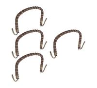 4pcs Handmade Rattan Teapot Handle Replacement U Shape Coffee Iron | Vintage Bamboo Weave, Bendable Grip for Pottery Pots, Kitchen or Café Service, Heat Resistant