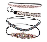 4Pcs Handmade Rhinestone Beads Women Hair Bands Vintage Style Jewelry Headbands for All Occasions Chic and Durable Hair Accessories
