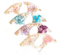 4pcs Handmade Thumb Page Holders Ring, Dried Flower Resin Transparent Finger Book Opener Bookmark Clip for Reading Gifts Accessories for Book Lovers Teachers & Students Easily Holds Books Open